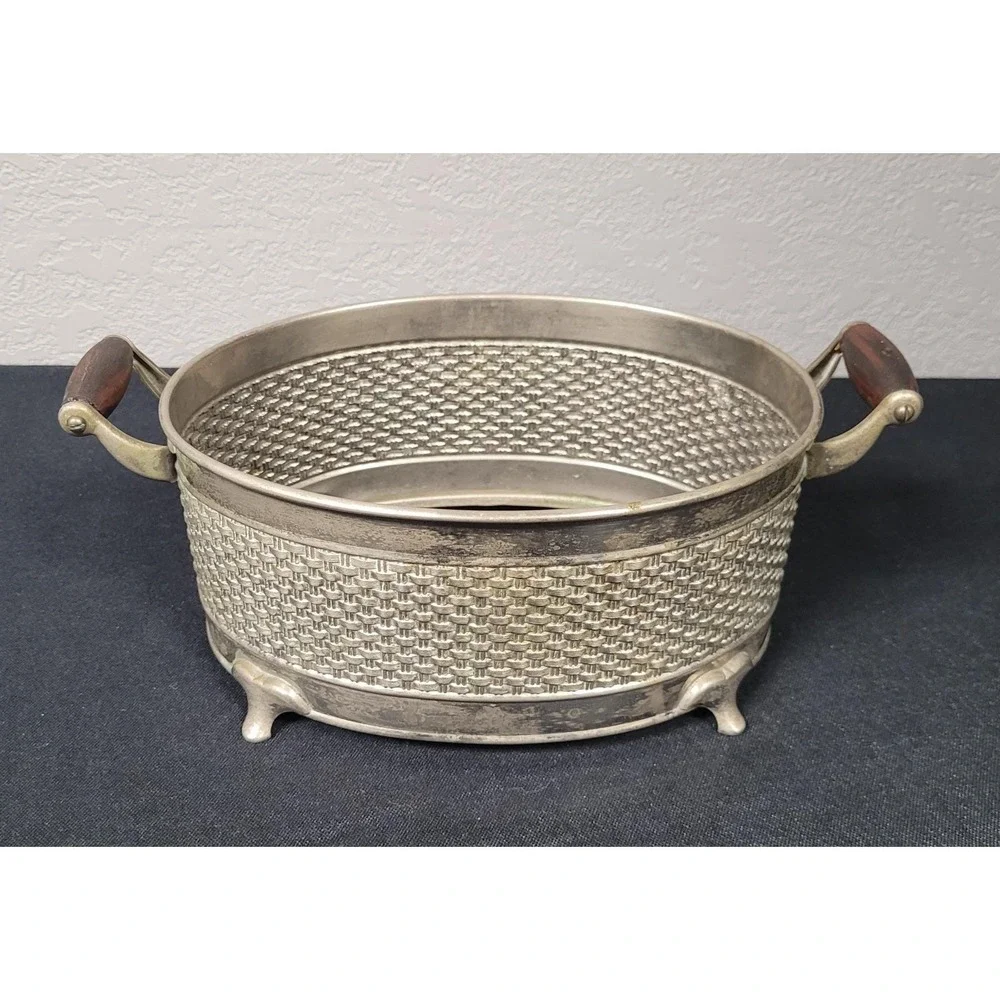 Guernsey Cooking Ware Stoneware Bean Pot Casserole Dish w/ Metal Carrier 1940s